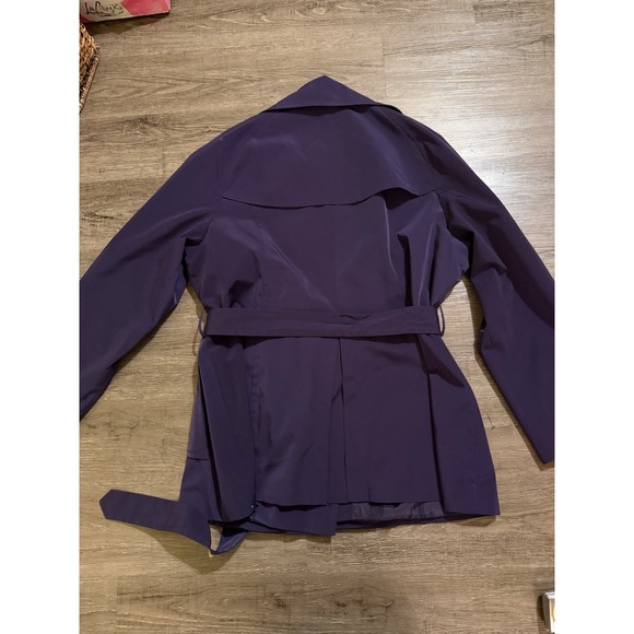 FOG by London Fog Trench Coat Double Breasted Purple Short Rain Jacket Women's X - Picture 5 of 5